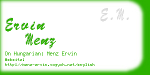 ervin menz business card